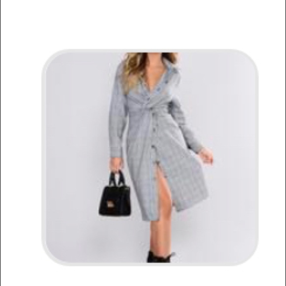 Fashion Nova plaid black n white dress. Never worn